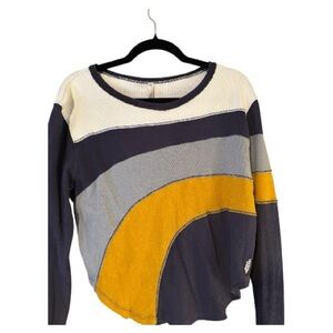 Free People Movement Sweater with Yellow and Blue Accents